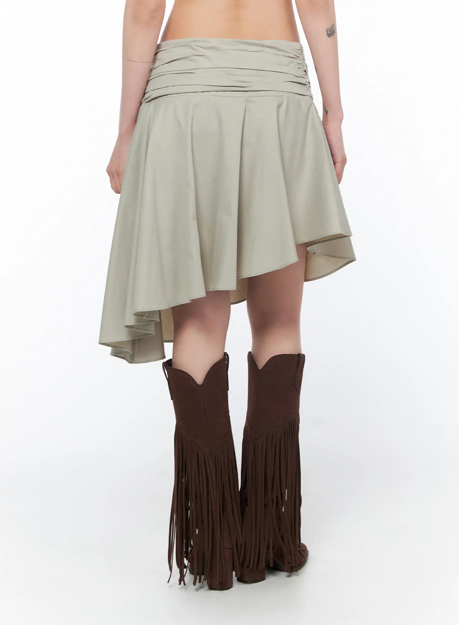 Asymmetrical Flare Midi Skirt CA524