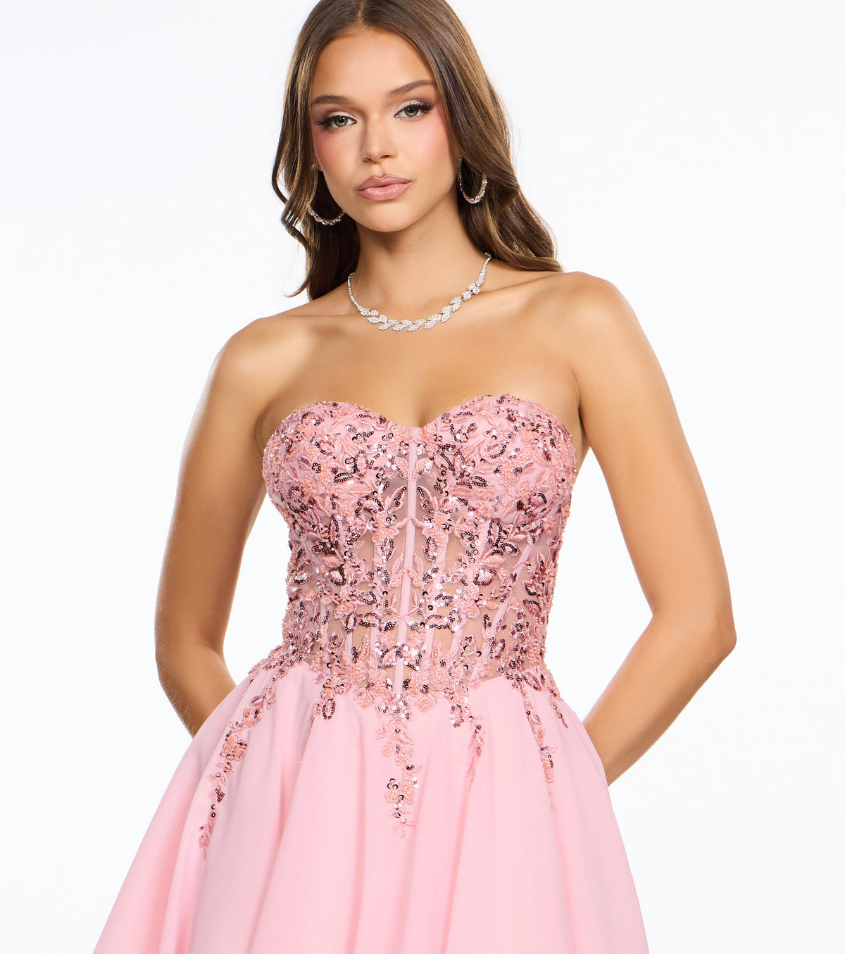 Juliette Applique Corset A-Line Mini Dress