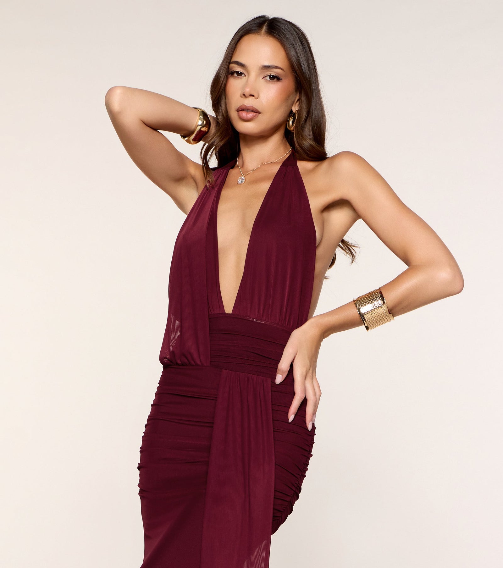 Make An Entrance Halter Maxi Dress