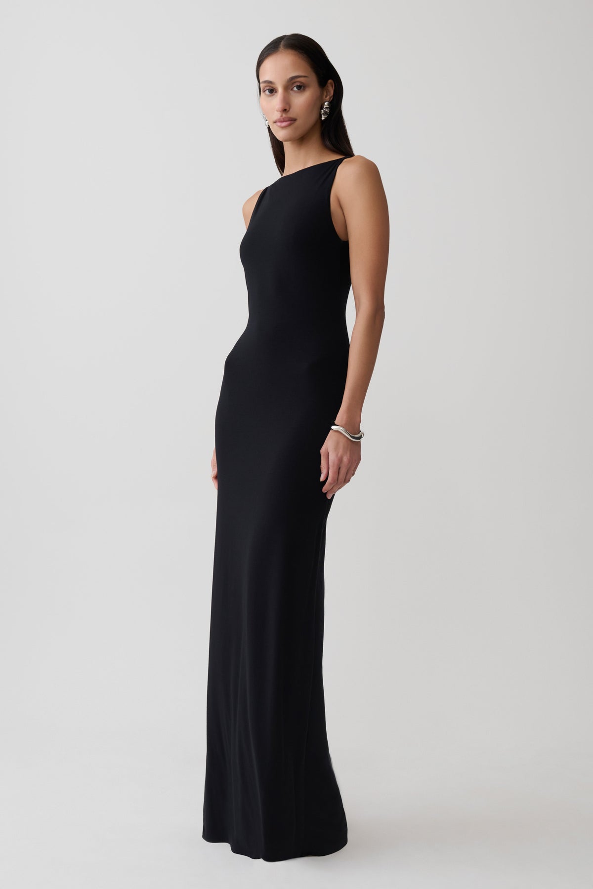 Yura Backless Twist Maxi Dress - Black