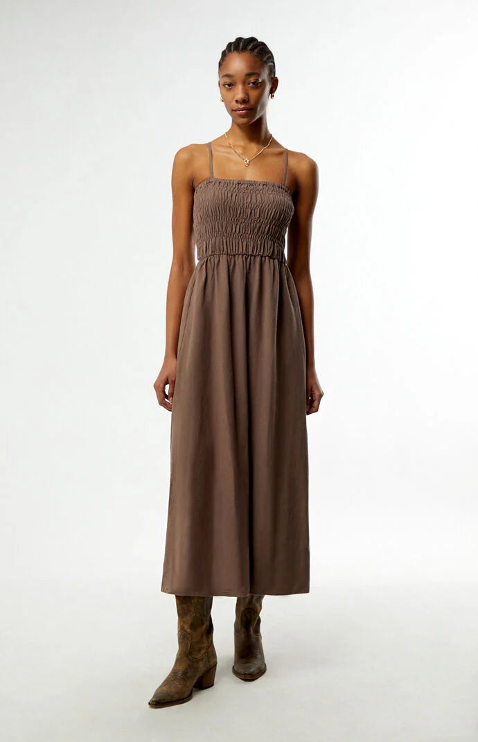 Rhythm Classic Shirred Midi Dress