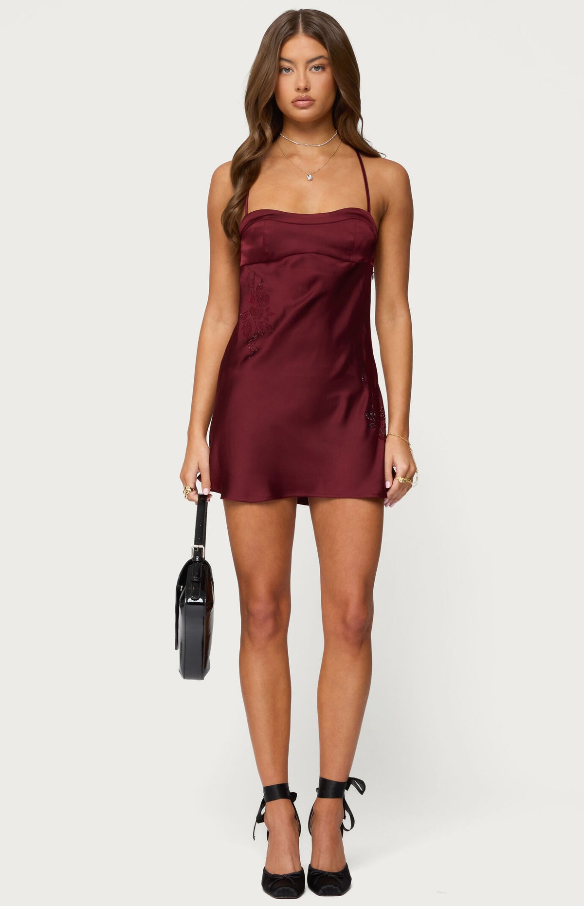Edikted Nalah Satin Effect Mini Dress