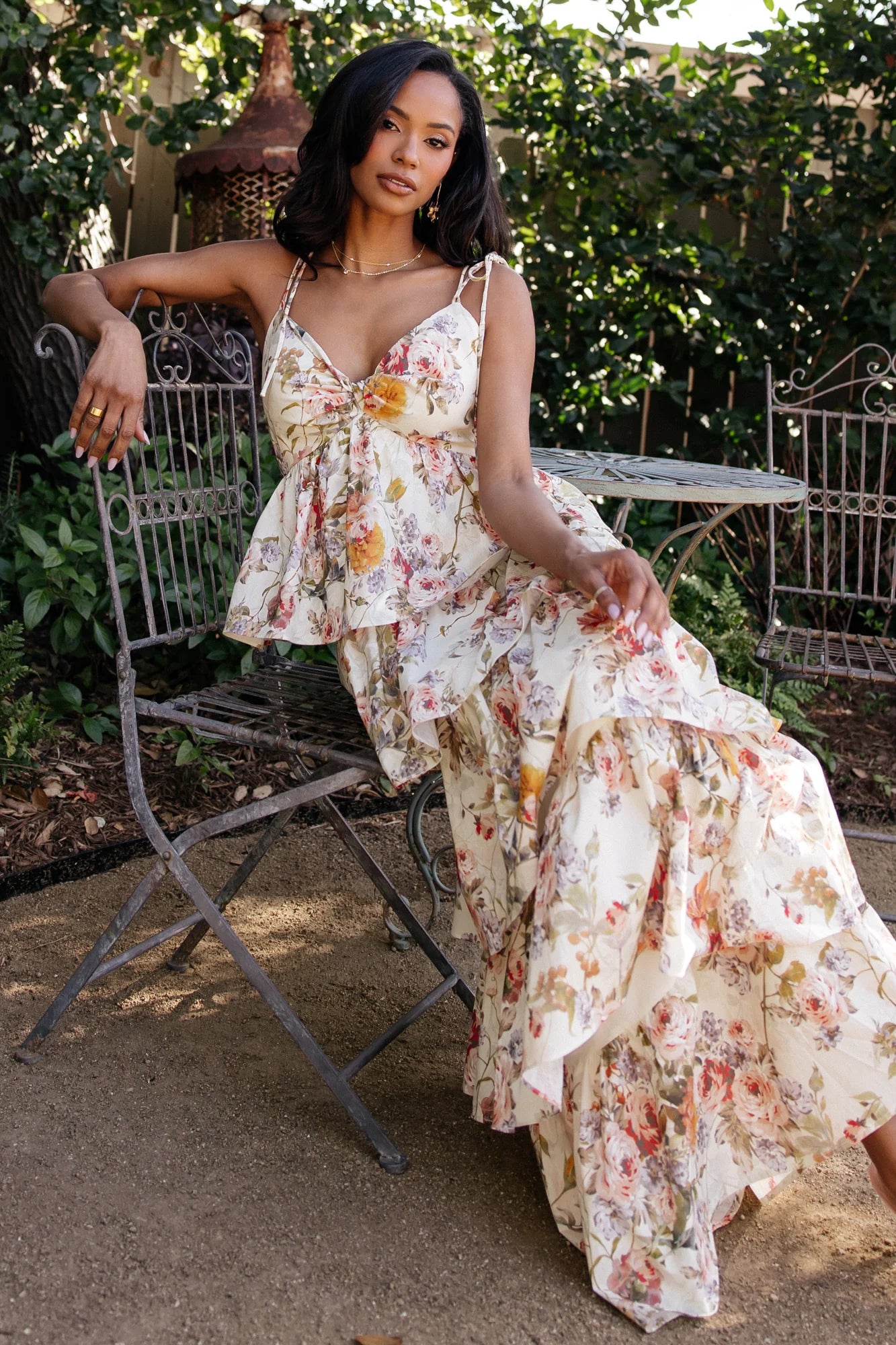 Angelica Tiered Maxi Dress | Multi Floral