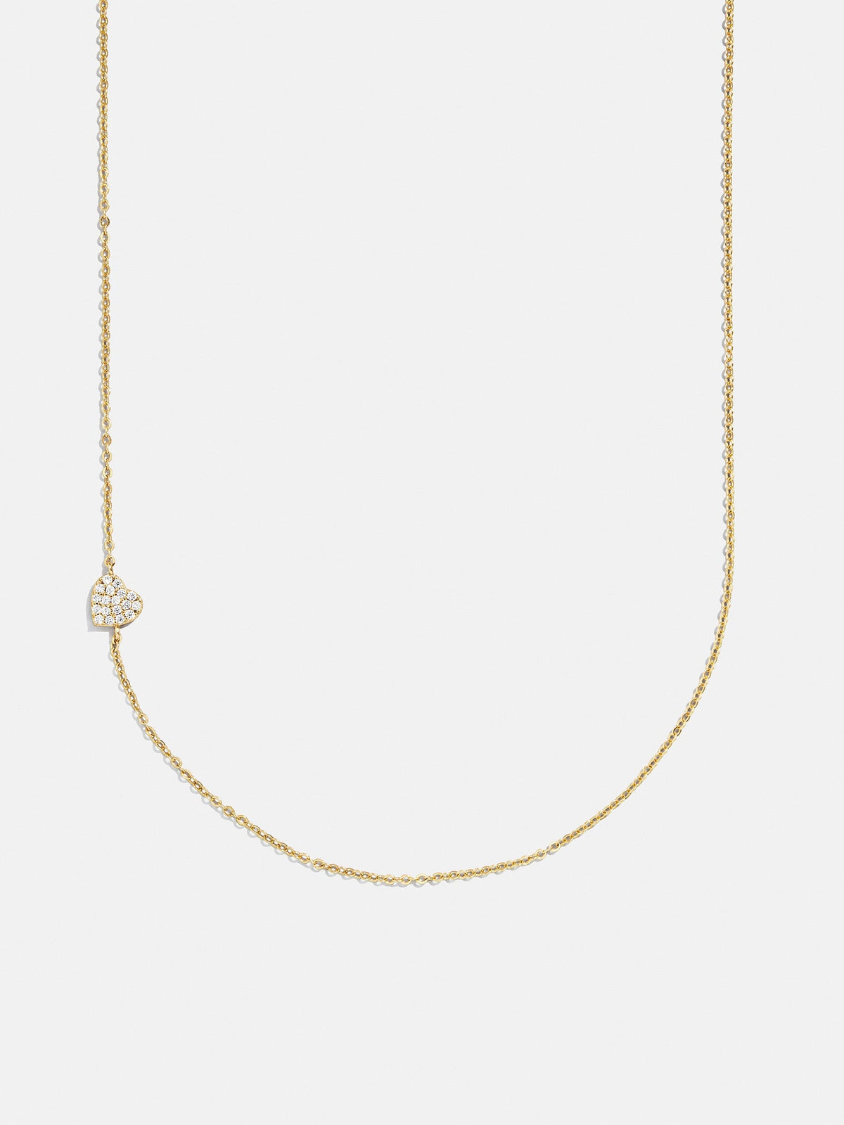 18K Gold Asymmetrical Heart Necklace - Heart