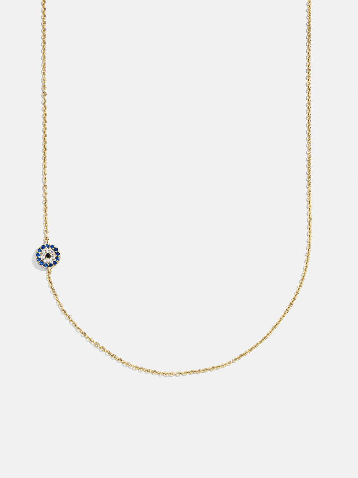 18K Gold Asymmetrical Evil Eye Necklace - Evil Eye