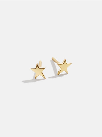 14K Gold Celestial Delicate Stud - Star