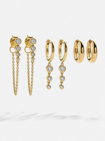 Jenelle 14K Gold Earring Set - Jenelle 14K Gold Earring Set