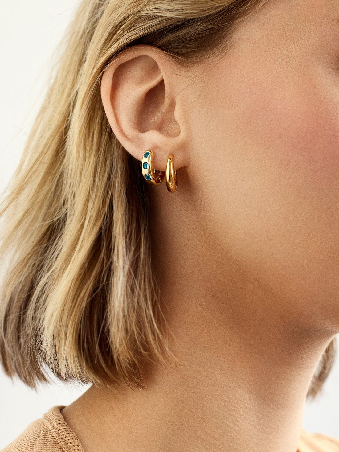 Sydney 18K Gold Plated Sterling Silver Birthstone Earrings - Light Amethyst