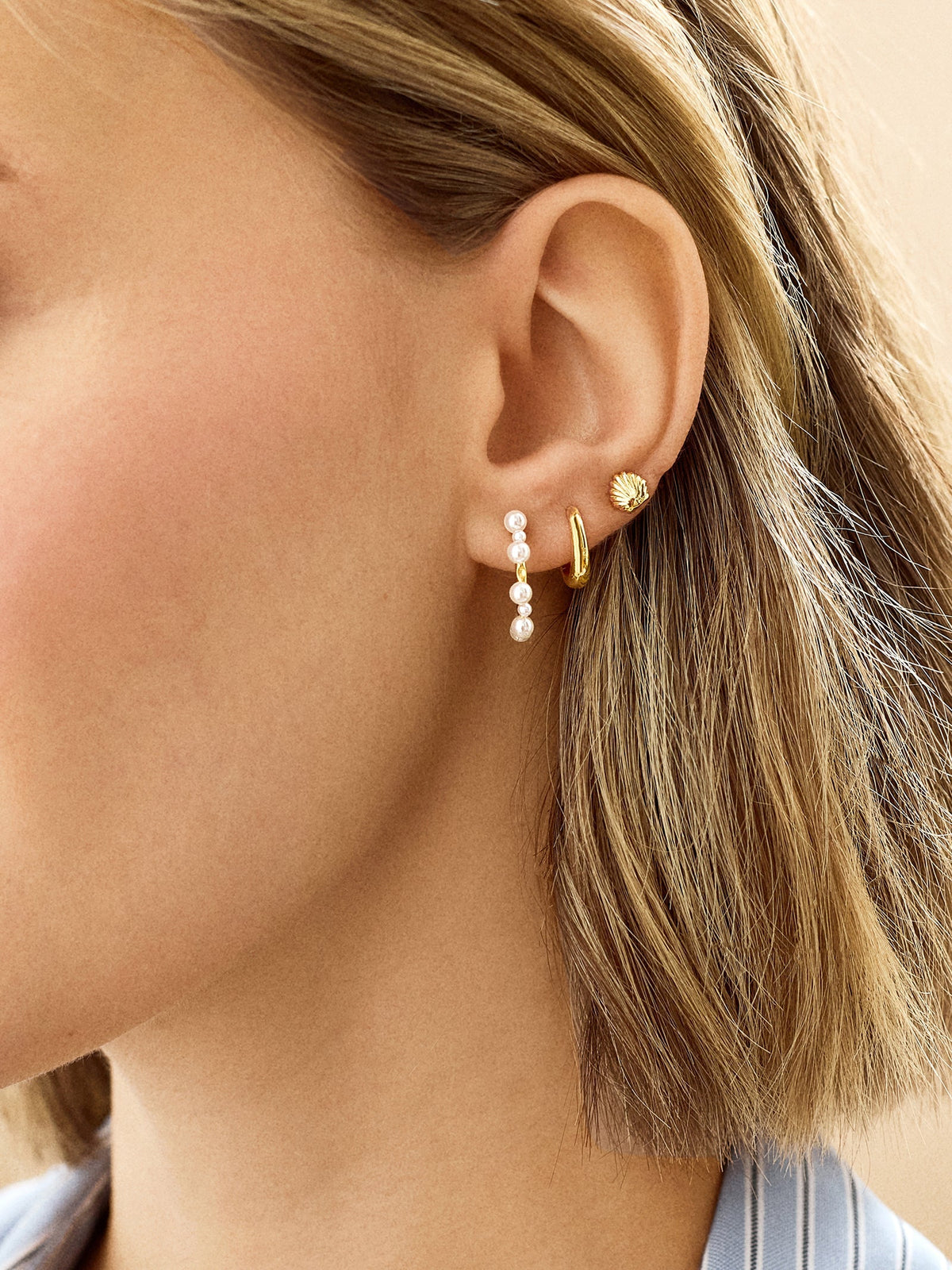 18K Gold Just For Fun Earrings - Seashell