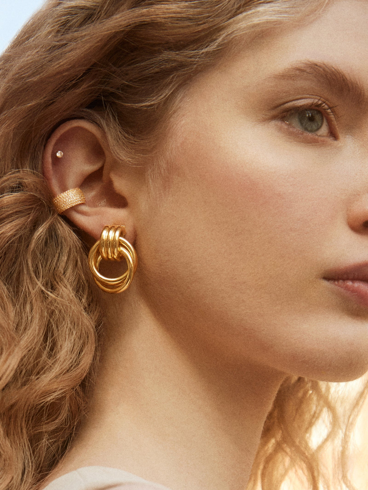 Lola 18K Gold Ear Cuff - Gold/Pavé