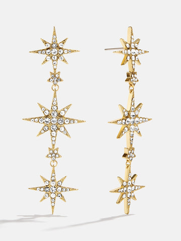 Venus Celestial Statement Earrings - Gold/Pavé