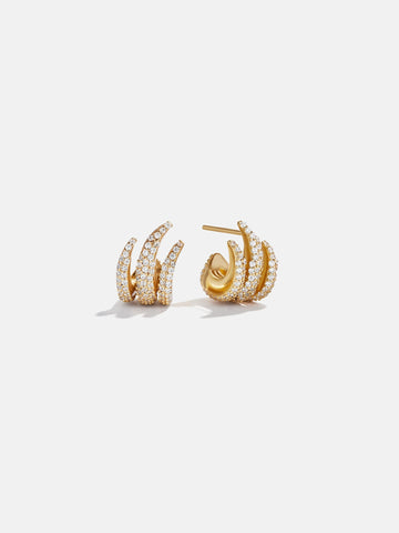 Giselle 18K Gold Earrings - Gold/Pavé