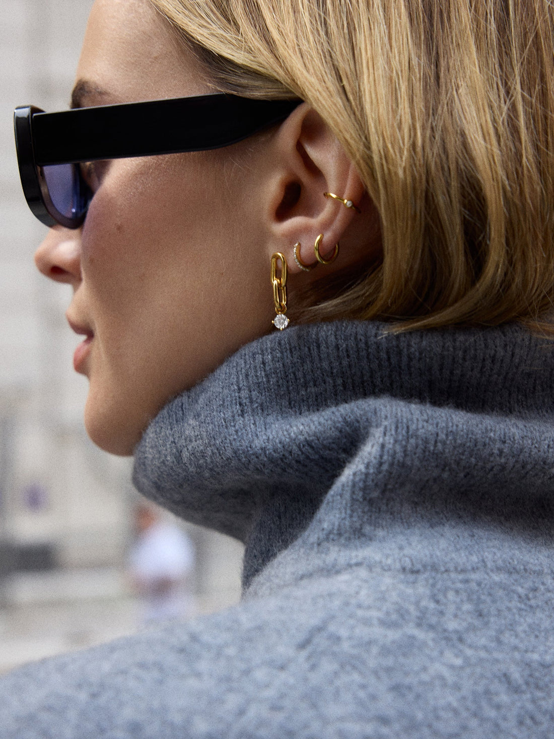 Heather 18K Gold Earrings - Gold/Pavé