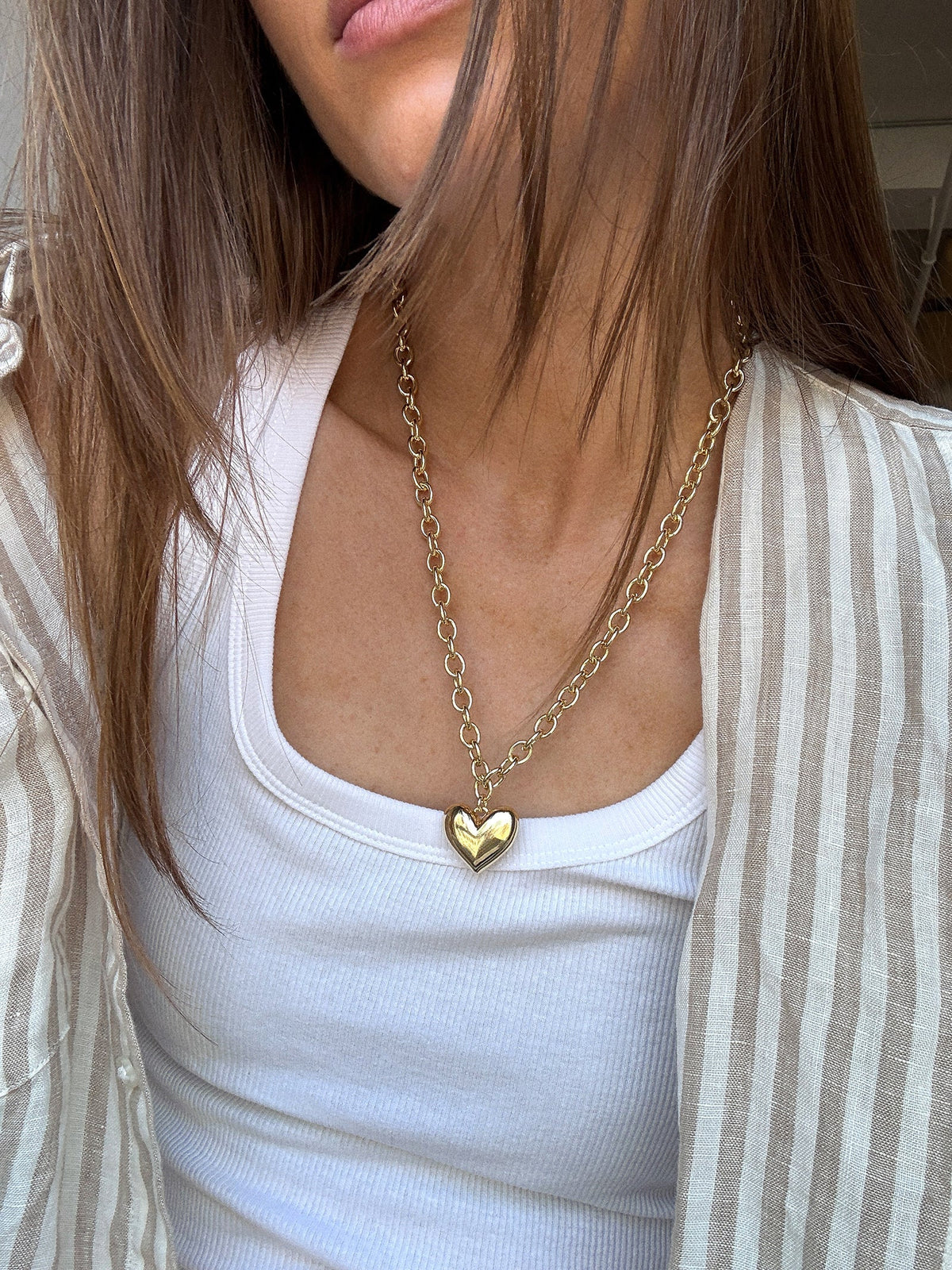 Millie Mini Bubble Heart Necklace - Gold