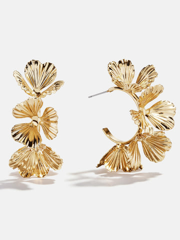 Fiorella Gold Floral Earrings - Gold