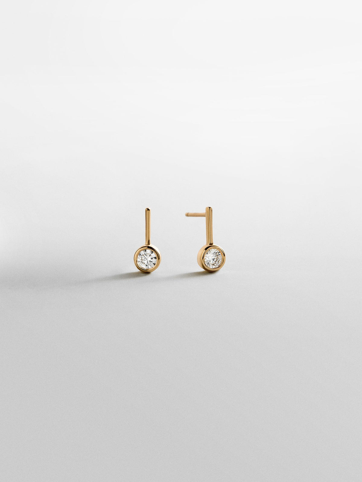 Fallon 14K Gold Bezel Earrings - Gold