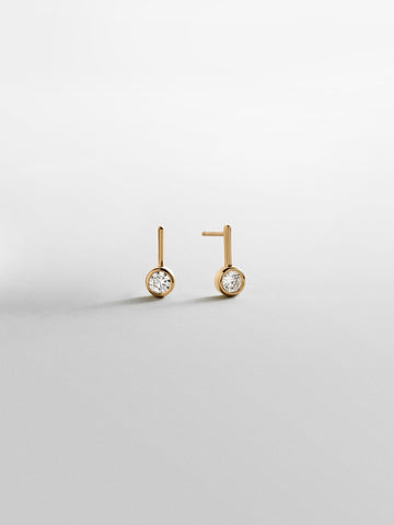 Fallon 14K Gold Bezel Earrings - Gold