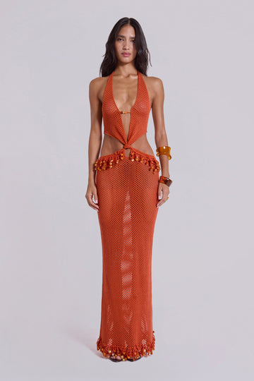 Naida Beaded Crochet Maxi Dress