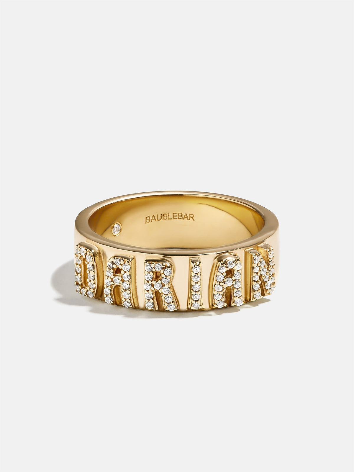 14K Gold Cigar Band Custom Ring - Gold/Pavé