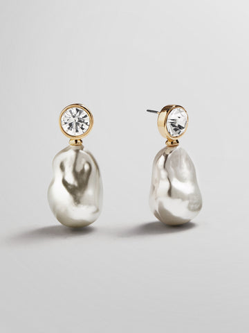Elizabeth Pearl Earrings - Pearl