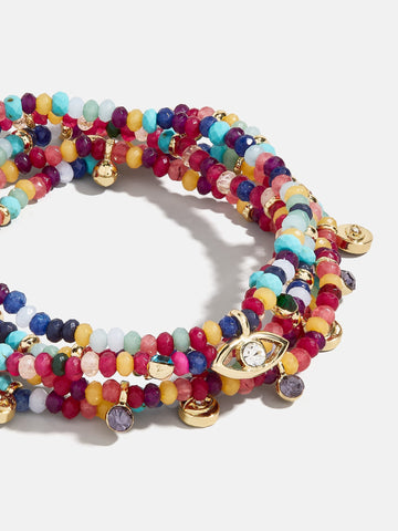 Indya Evil Eye Layered Bracelet Set - Multi