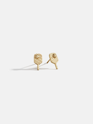 14K Gold Sports Delicate Studs - Pickleball