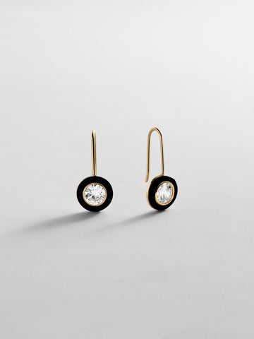 Fallon 14K Gold Semi-Precious Earrings - Onyx
