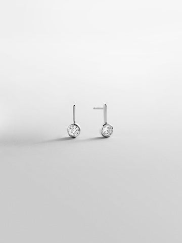 Fallon Sterling Silver Bezel Earrings - Silver