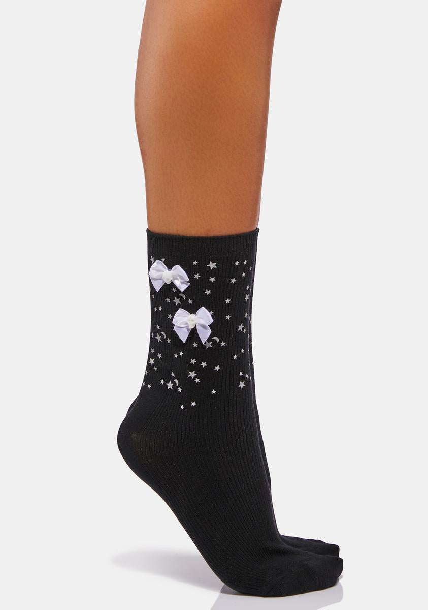 Night Head In The Stars Crew Socks