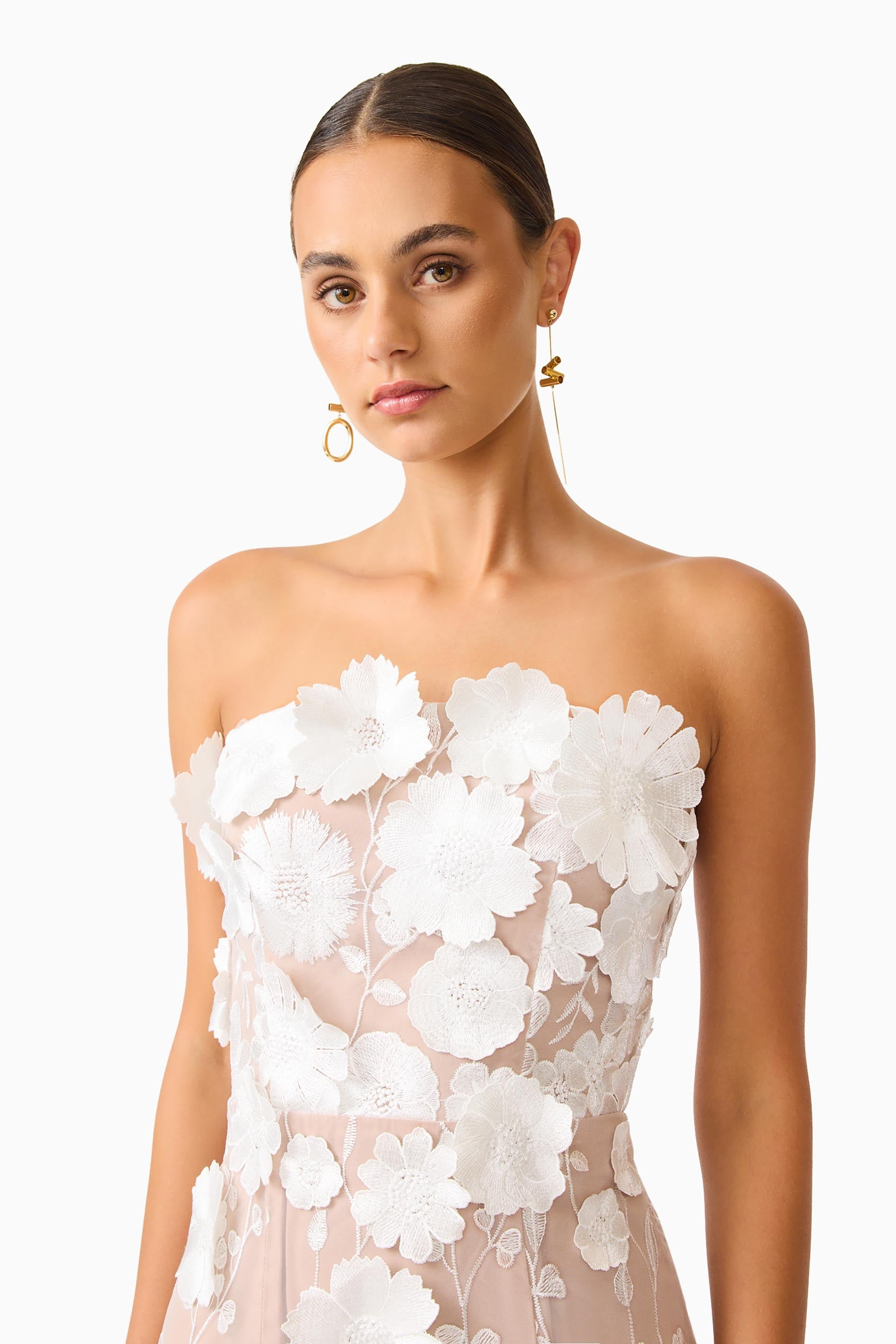 Tiana Floral Maxi Dress in White