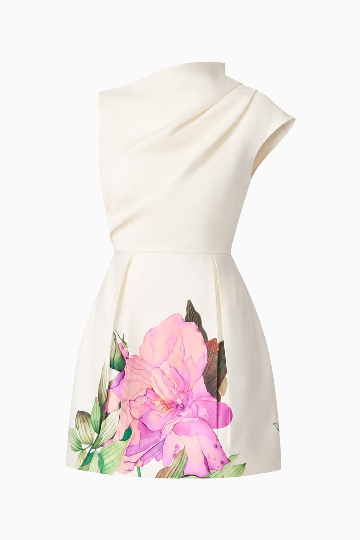 Azelie Asymmetrical Mini Dress in White