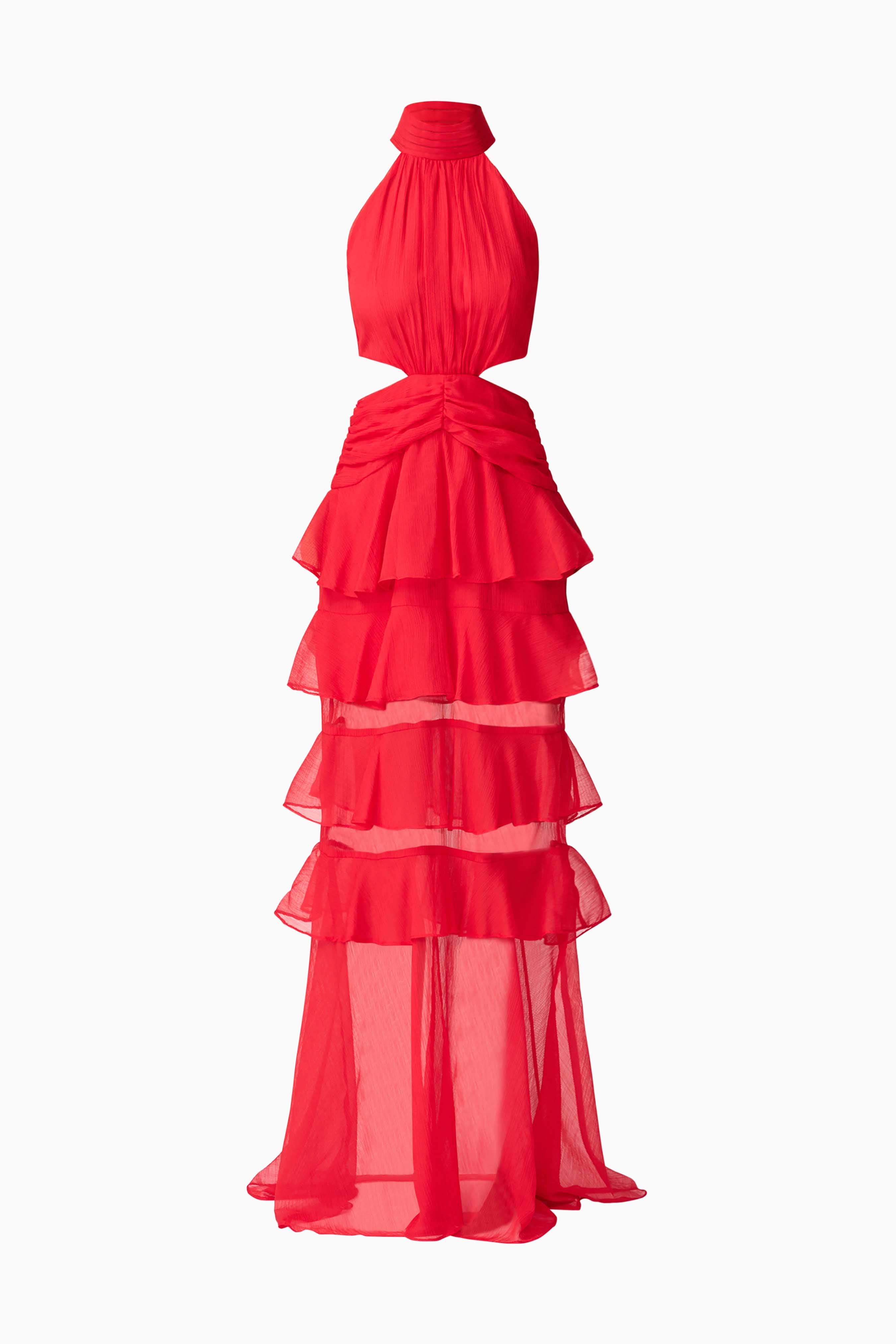Lilja Halter Neck Maxi Dress in Red