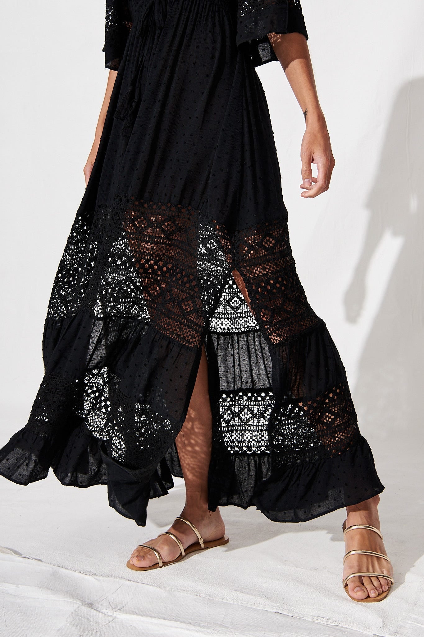 Boheme Dress in Black Swiss Dot