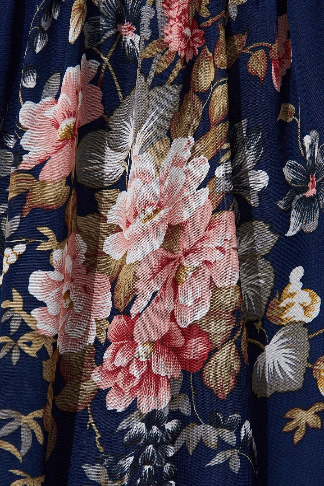 Brittney Midi Dress In Navy And Pink Floral Chiffon