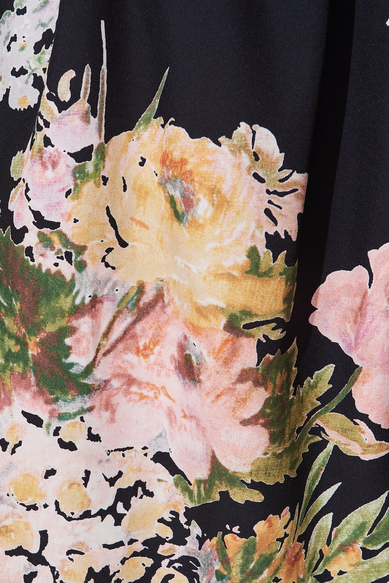 Berlyn One Shoulder Maxi Dress in Black With Pink Floral
