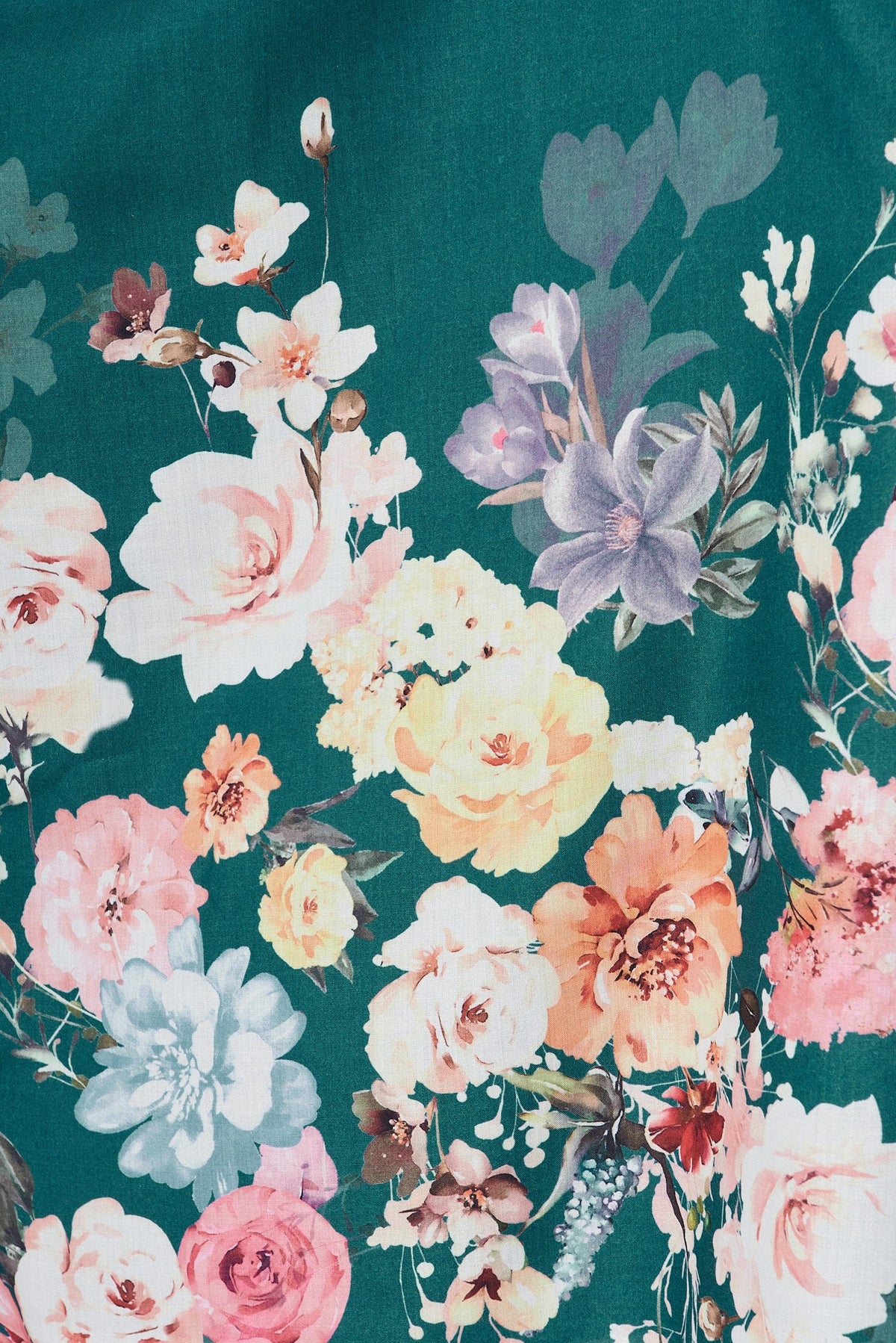 Camie Maxi Dress In Teal With Orange Floral