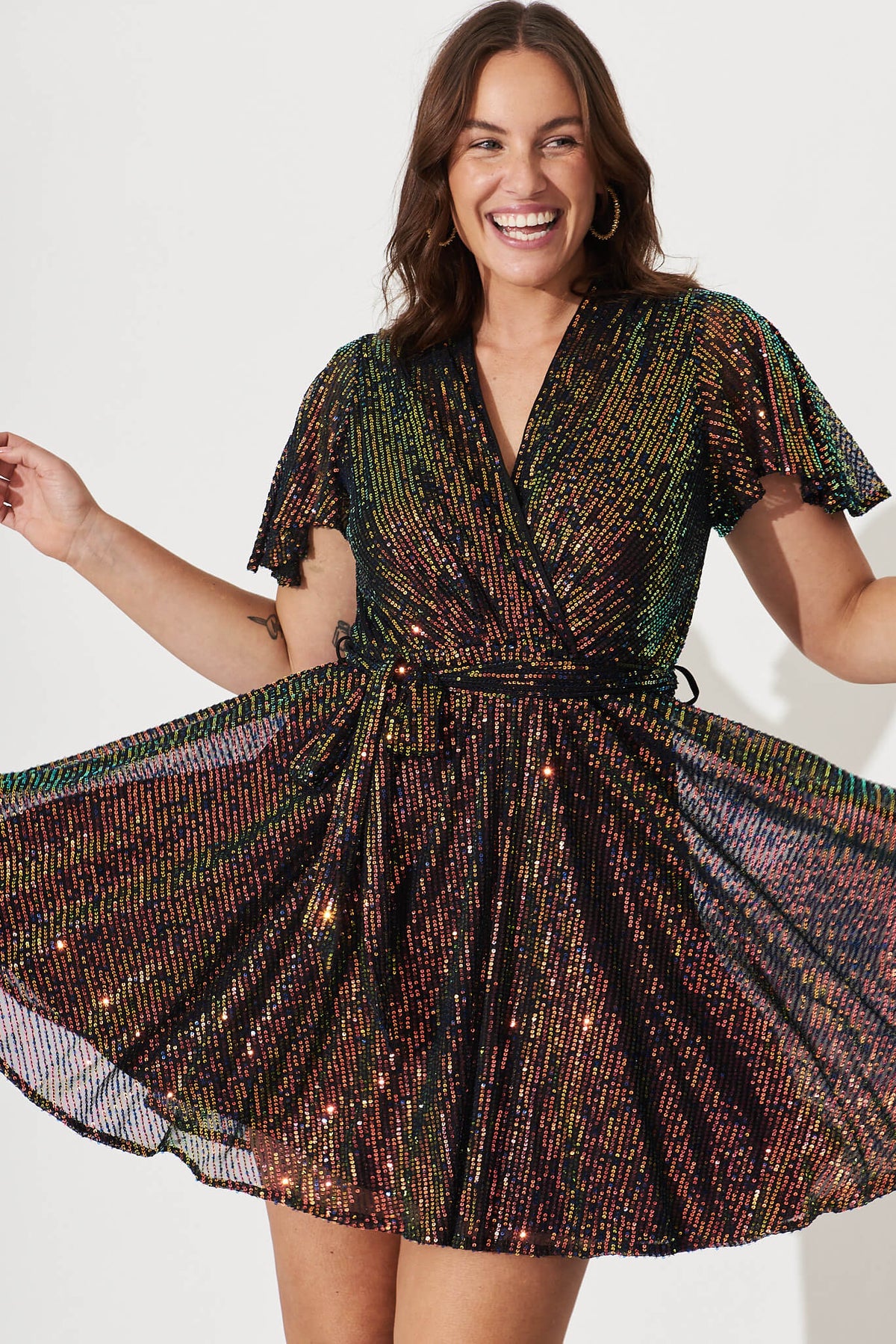 Amoretto Dress In Multi Sequin