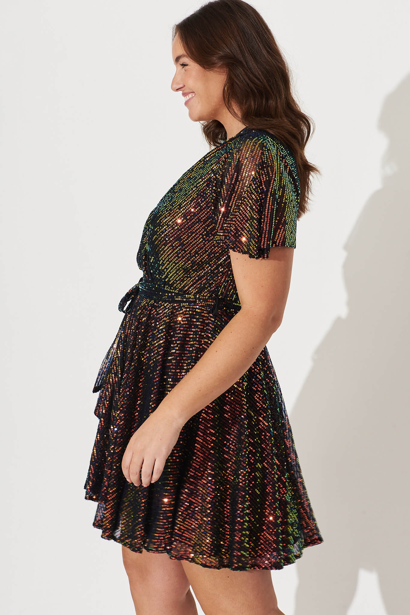 Amoretto Dress In Multi Sequin