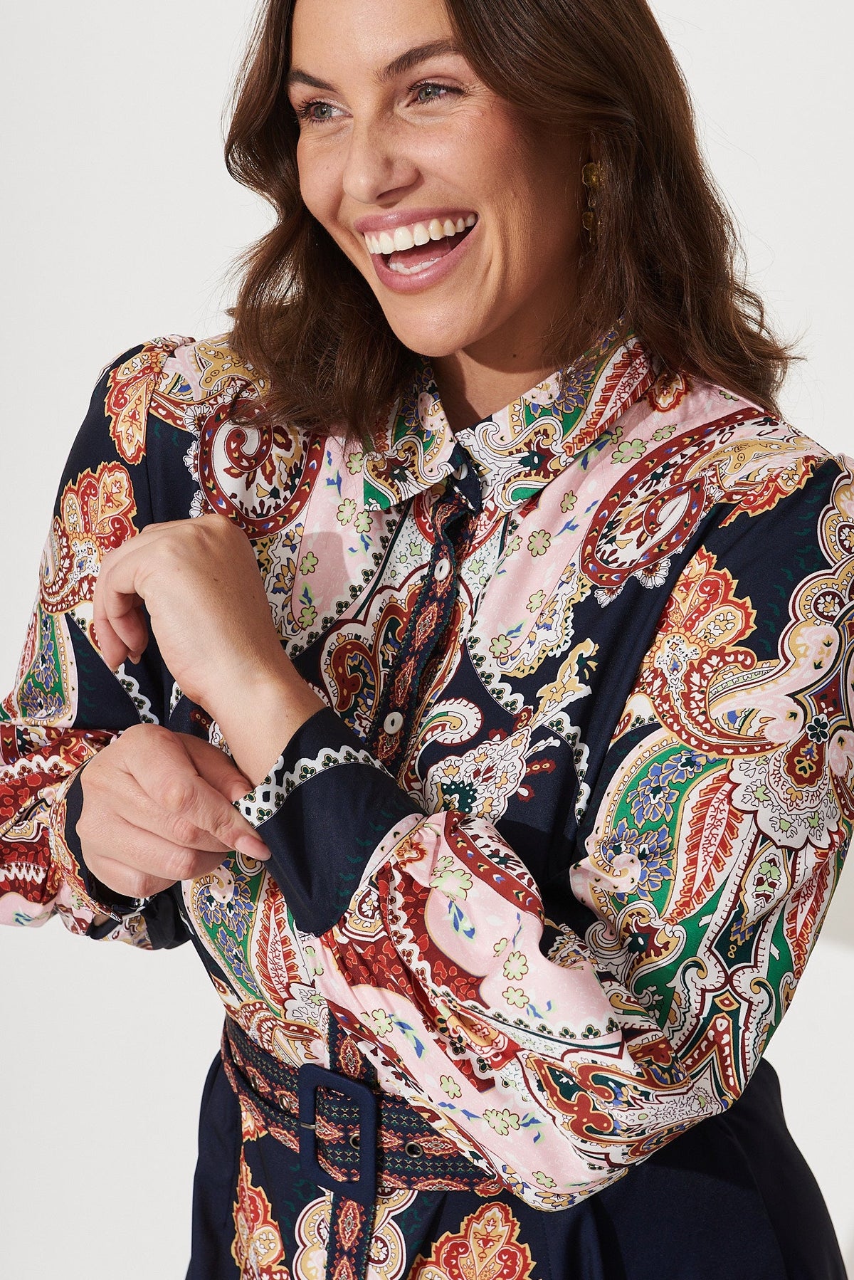 Amore Dress In Navy Paisley
