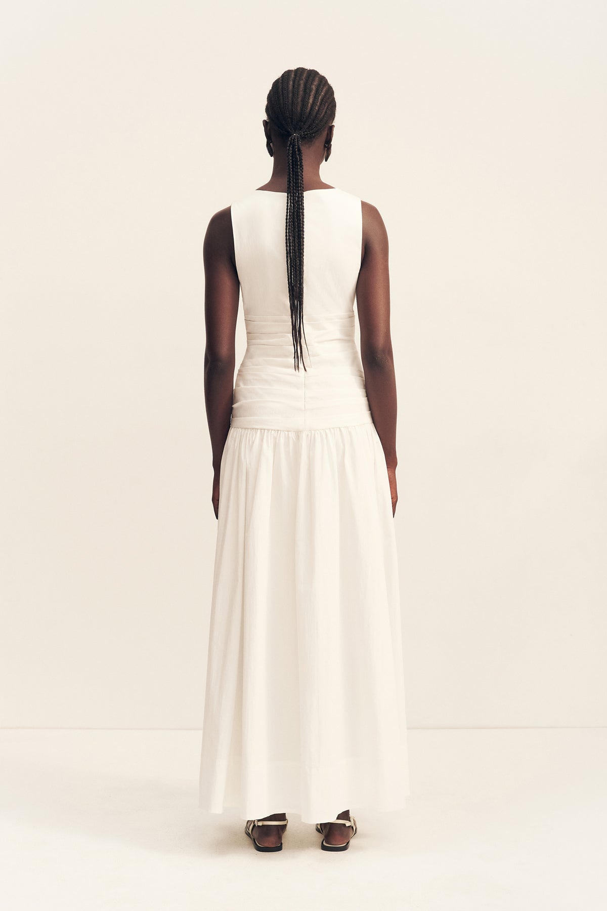 CAMPBELL GATHERED MAXI DRESS - IVORY