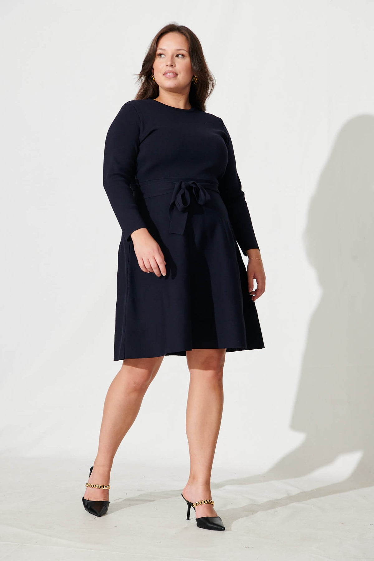 Bensaidy Midi Knit Dress In Navy