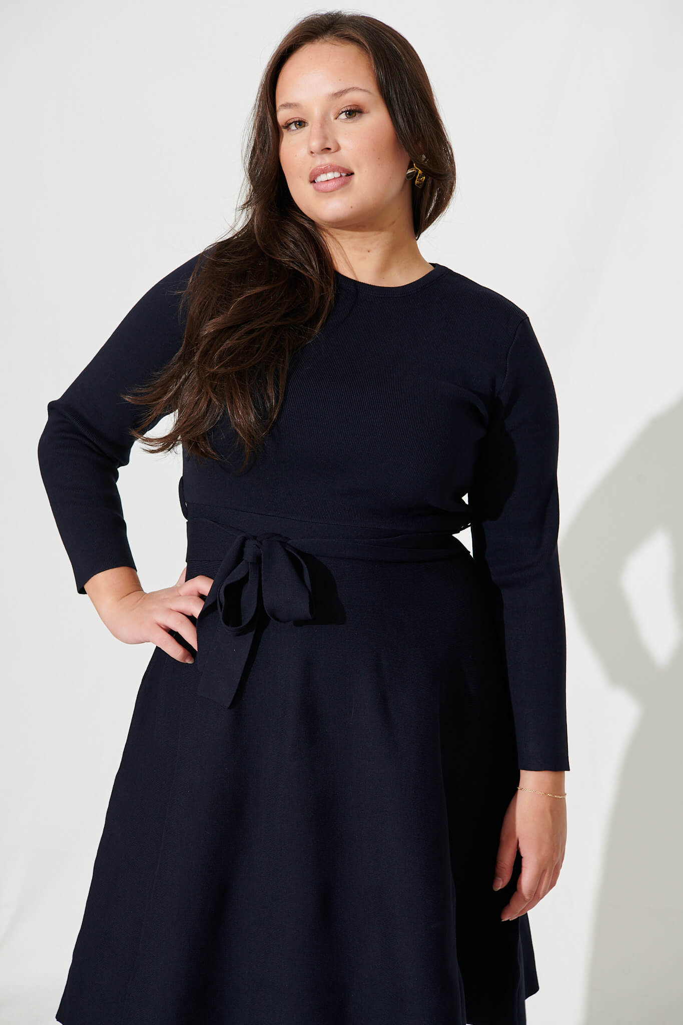 Bensaidy Midi Knit Dress In Navy