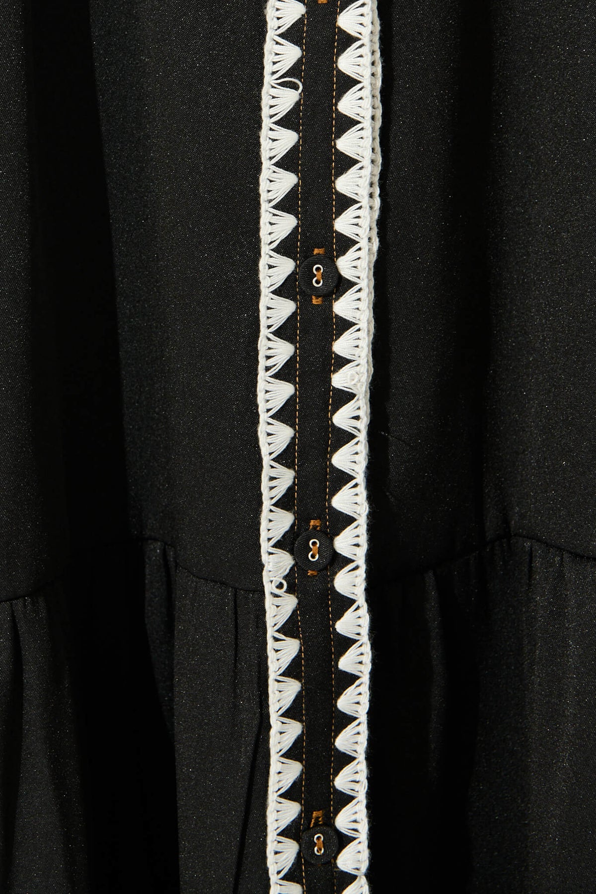 Aurora Midi Shirt Dress In Black With White Contrast Stitch