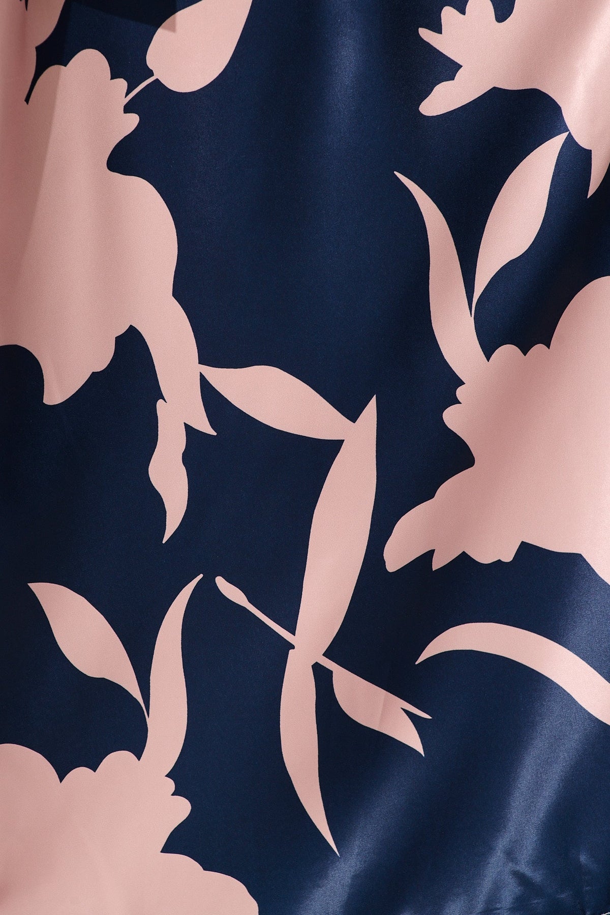 Bernadette One Shoulder Midi Dress in Navy with Mocha Satin