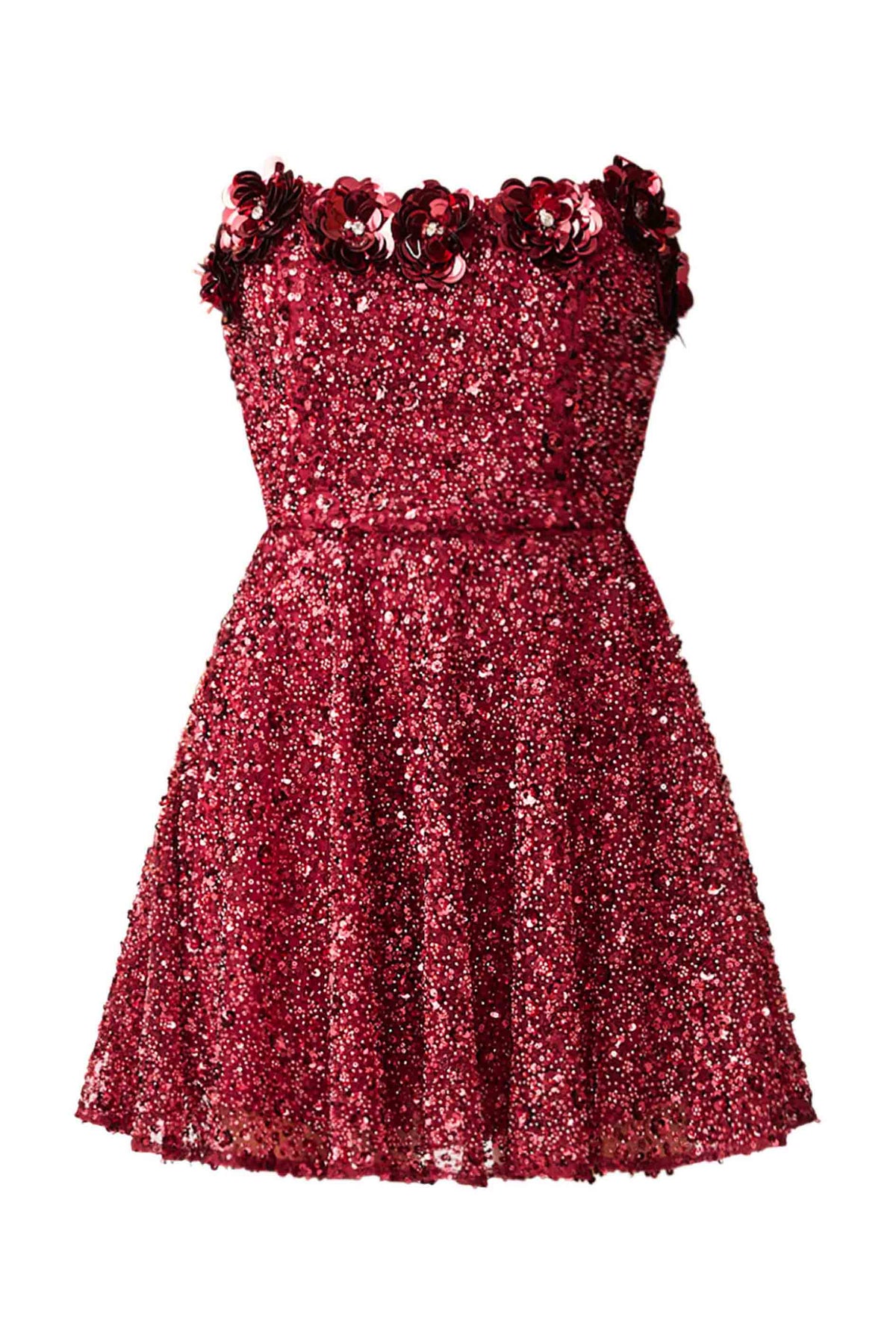 Carmen A-Line Mini Dress in Red