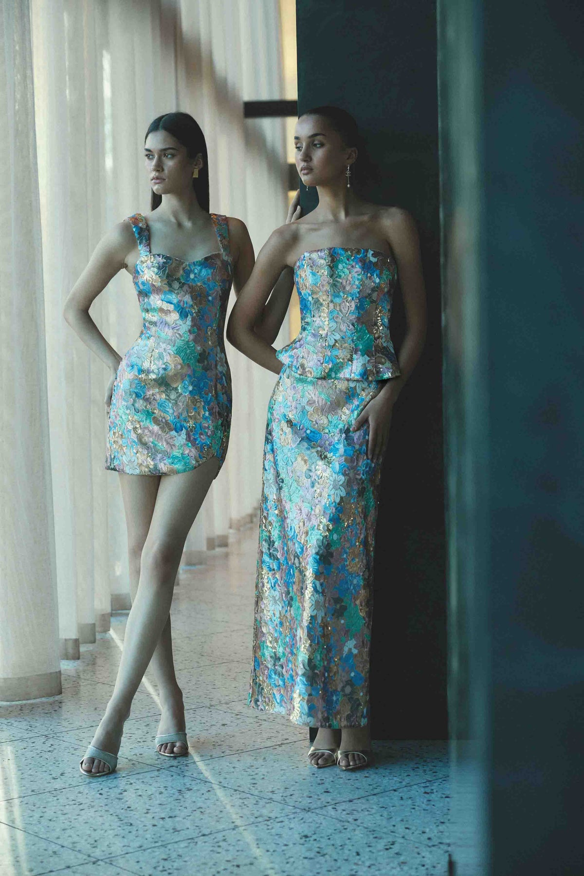 Athea Sequin Gown in Floral