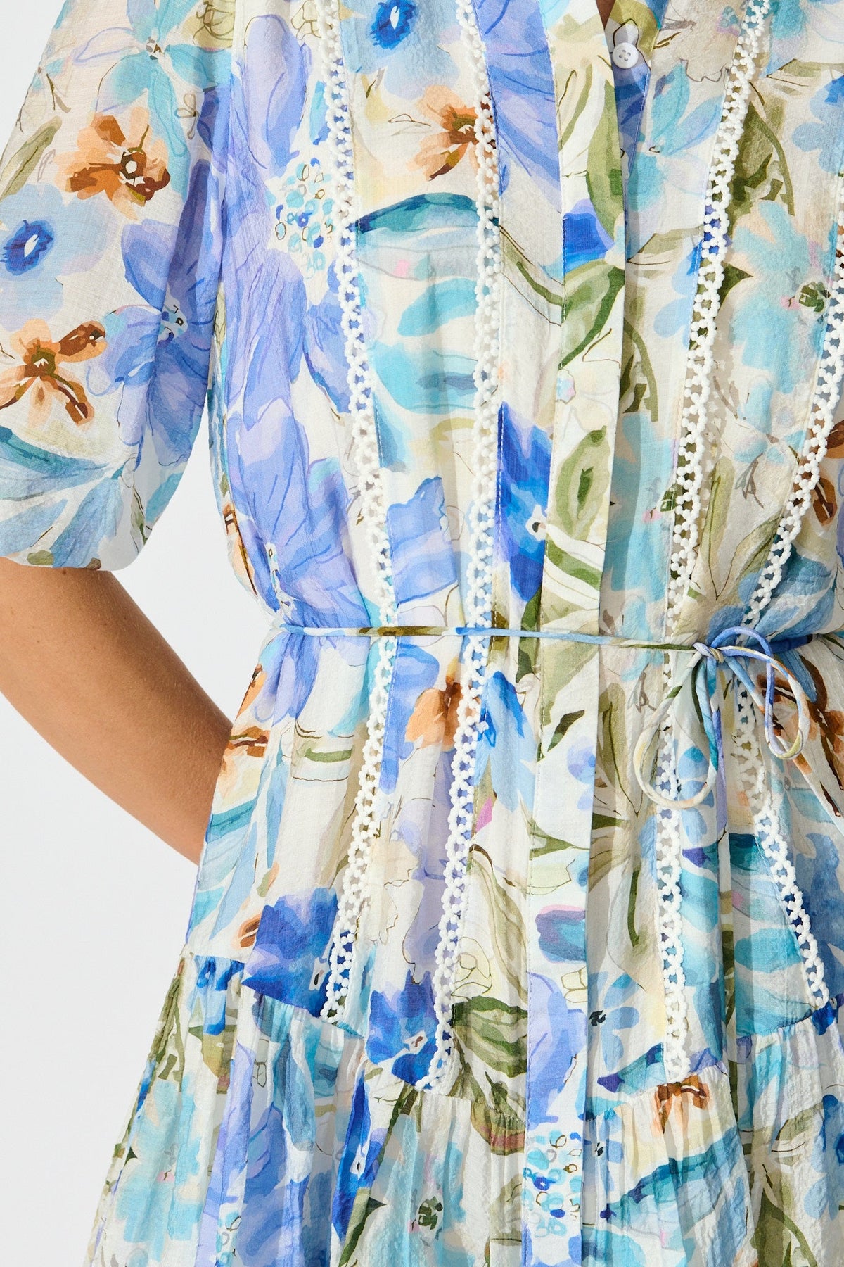 Bluebell Bloom Shirt Dress in Blue Floral
