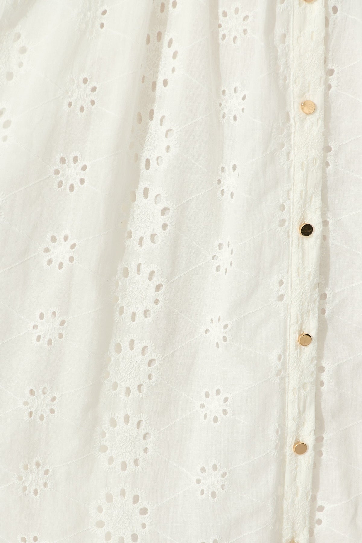 Ayla Midi Shirt Dress In White Embroidered Cotton