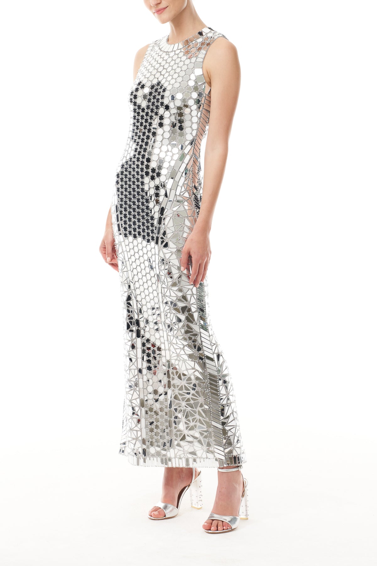 Sleeveless Mirror Midi Sheath