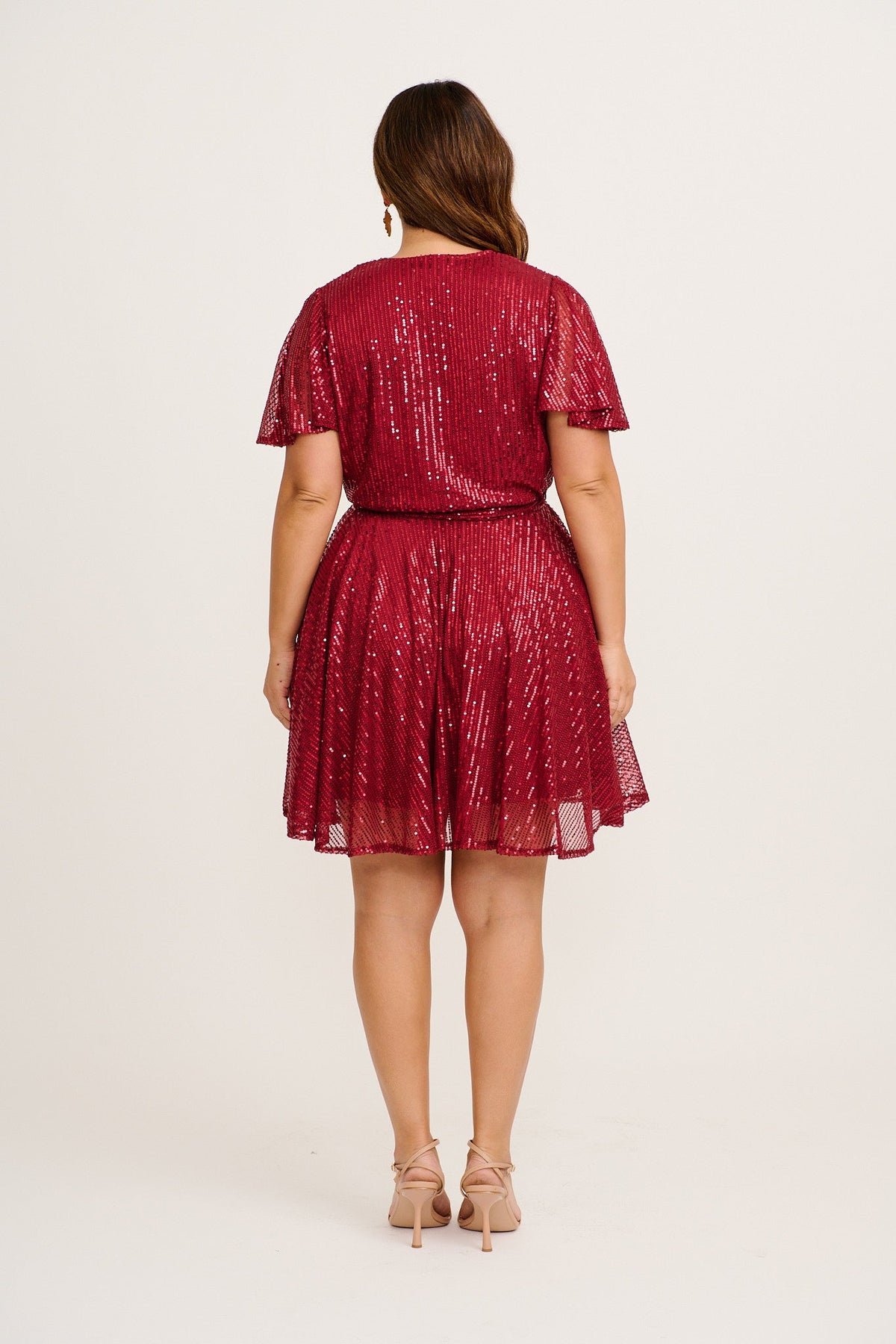Amoretto Dress in Red Wine Sequin